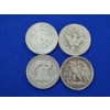 Image 2 : x4 90% Silver U.S. Half Dollars: 1964 Kennedy, 1915 Barber, 1943 Walking Liberty, 1960 Franklin 