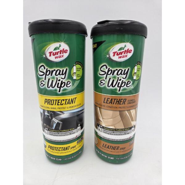 New In Package Turtle Wax Spray & Wipe Duo- Protectant And Leather. 