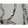 Image 5 : 10K White Gold Crucifix Cross Pendant & Figaro Chain 23" Necklace (Broken Chain) TW: 17.0g