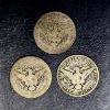 Image 2 : 3 Pcs - 1906 Barber (Liberty Head ) 90 % Silver Half Dollars P / O / S  See Pics