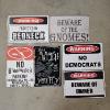 Image 1 : Set Of 6 Assorted Novelty Metal Tin Signs (8x12")