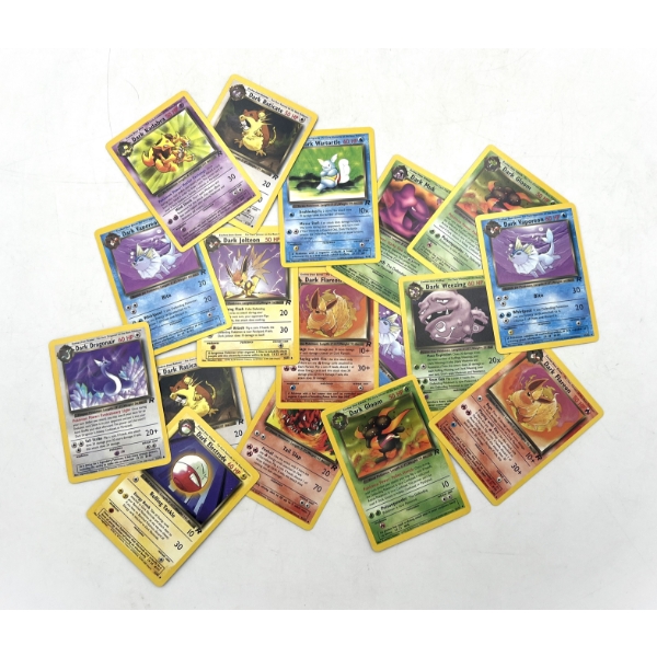 Lot of Vintage '90's Pokemon Cards Featuring 18 Dark Pokemon!!