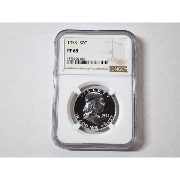 1953 Franklin Half Dollar 90% Silver - NGC PF 68