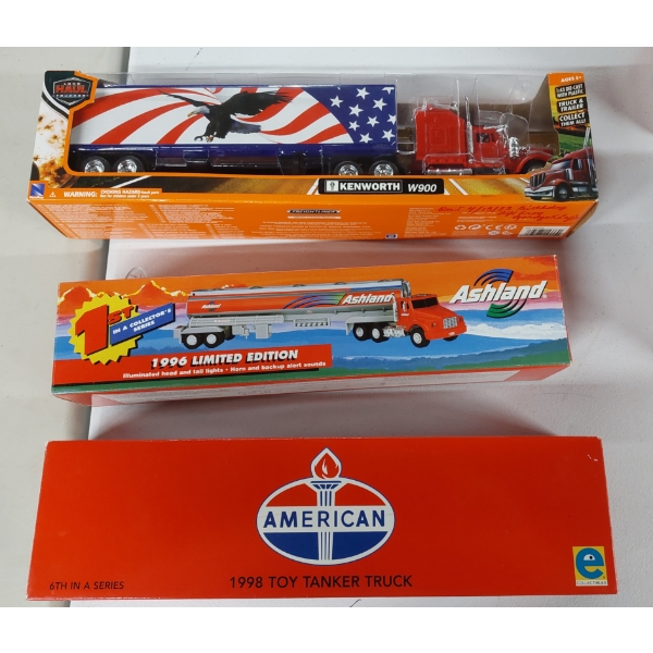 3 Pc Die Cast Truck Tankers In Original Boxes - Never Used - See Pics