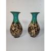 Image 1 : 2 Danish Style Drip Glaze Porcelain Vases - 16in Tall