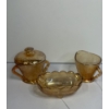 Image 1 : Vintage Jeanette Glassware - Set of 3 - Dish - Tea Cup - Canister with Lid