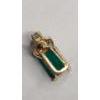 Image 9 : 10K Gold 7.5" Chevron Link Tennis Bracelet & Single 10K Gold Emerald/Diamond Earring - Weight: 3.6g