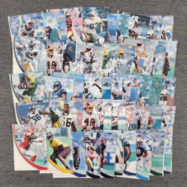 Nice Large Collection of 50 Assorted Mint Condition Upper Deck Rookie NUMBERED Football Trading Card
