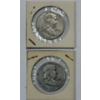 Image 3 : Lot of 4 Assorted Year 90% Silver Franklin Half Dollars, FV $2.00