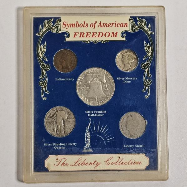 Symbols Of American Freedom The Liberty Collection Five Coin Set With Three 90% Silver Coins