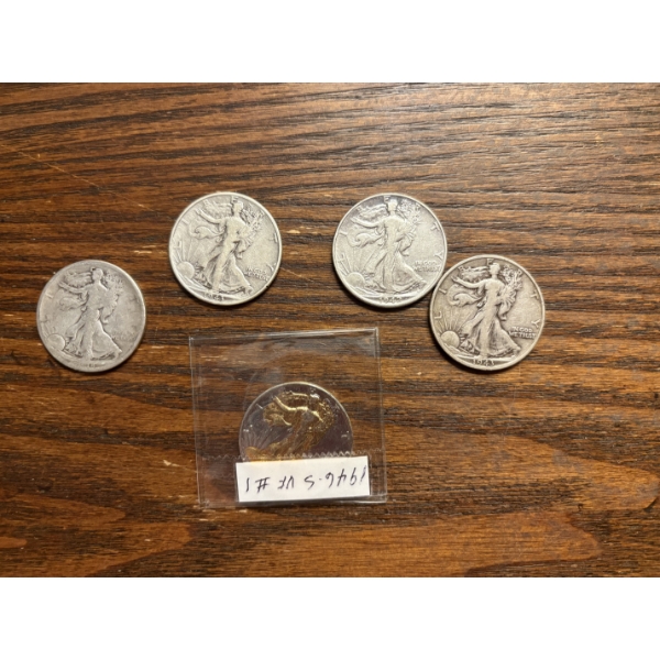 90% Silver - Walking Liberty Half Dollars - FV $2.50