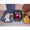 Image 5 : Stained Glass Tools & Supplies - 4  Large Group In Bins - Remaining SG Glass Cut Pcs - Colors/Shapes