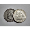 Image 1 : $1.00 Face Value in Assorted 90% Silver United States Franklin Half Dollars~ Dates & Conditions Vary