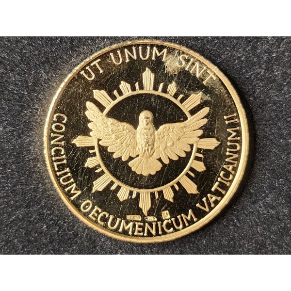 Rare Ut Unum Sint 18K Gold Coin Weighing 9.7 Grams - Marked 750 - Ft. Pope JOHN XXIII AND PAUL VI