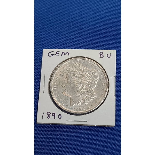 1890 GEM BU 90% Silver Morgan Dollar 