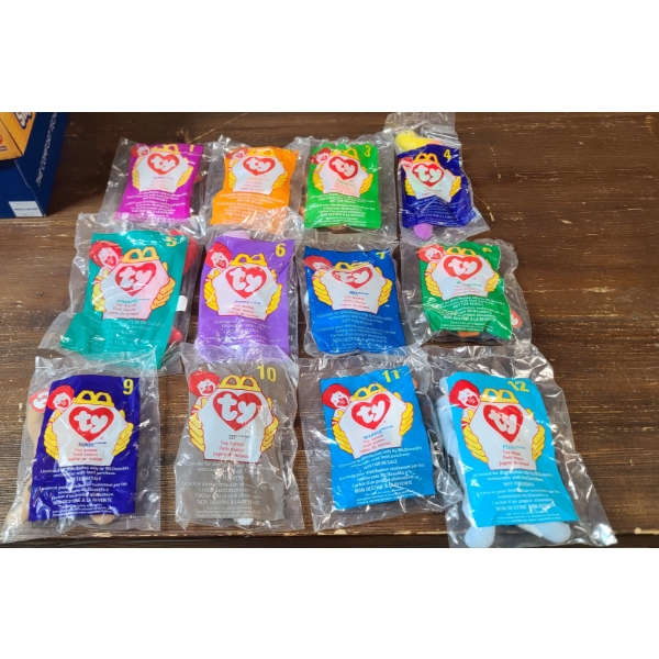 (12) 1998 McDonald's/TY Beanie Babies Toys In Packaging