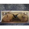 Image 1 : $1 Silver Certificate Gold Back .999999 - 24K Gold Back In Protective Holder - Mint Condition