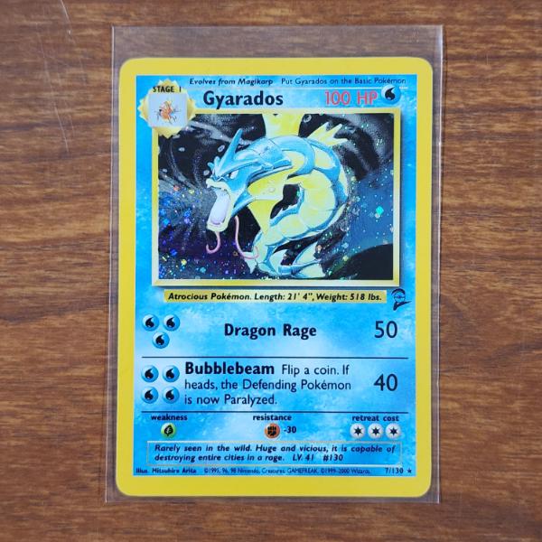 Gyarados 7/130 Holo Rare Base Set 2 Vintage Pokemon Trading Card in NM/LP Condition!