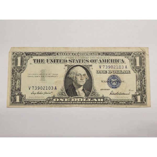 U.S. Series 1957 Blue Seal $1 Silver Certificate 