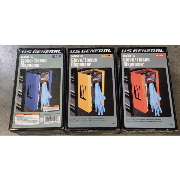 New- Three US General Magnetic Glove/Tissue Holders