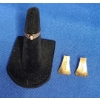 Image 1 : 14K Gold Leaf Carved Stud Back Earrings & 14K Gold Ring With Diamonds - Size 3 - Total Weight: 2.6g