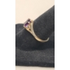 Image 2 : Women's 14K Yellow Gold Ring With Amethyst & Diamonds - Size 7 - Weight: 2.4g