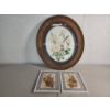 Image 1 : Decorative Framed Floral Wall Art: 11x9in and 24.5in 