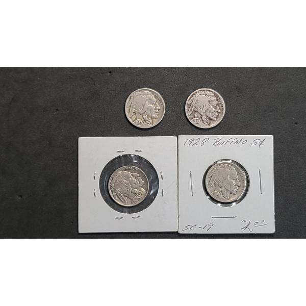 Assorted Years Buffalo Nickels - Face Value: $0.20