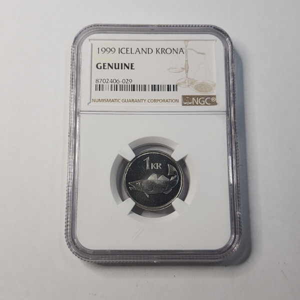 1999 Iceland 1 Krona Coin - NGC Genuine 