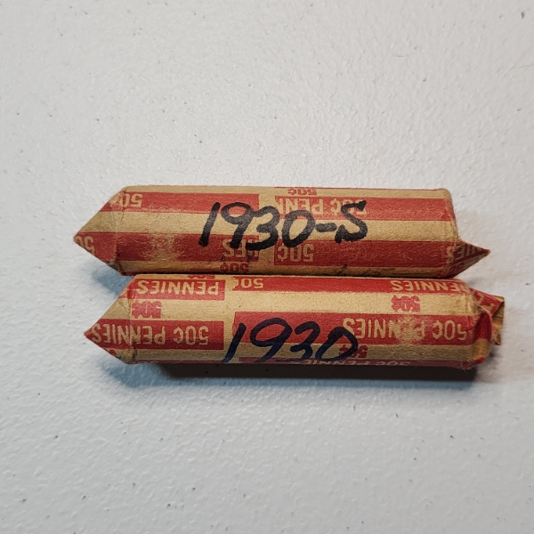 Two Rolls of United States 1930's Lincoln Wheat Cents - Face Value" ~$1.00