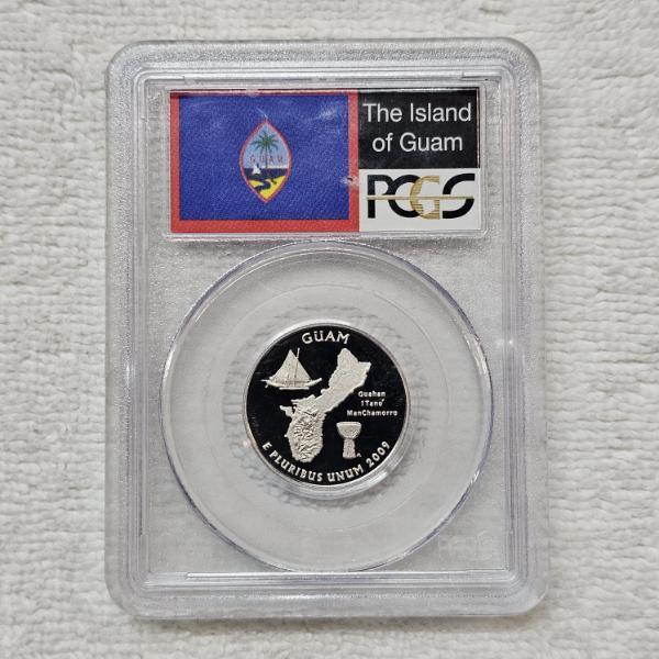 2009-S Guam United States Territory Quarter professionally graded by PCGS as PR69DCAM