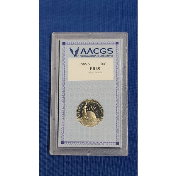 AACGS 1986-S PR65 Statue Of Liberty Commemorative Half Dollar 