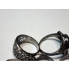 Image 5 : Five Assorted Sterling Silver Rings - Onyx, Various Styles TW: 19.0g