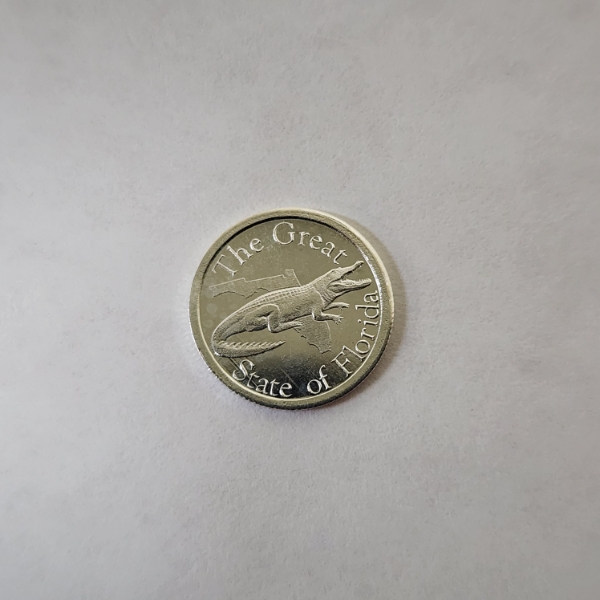 Rare One Gram .999 Fine Silver Round - "The Great State of Florida" - Gator - Mint Condition