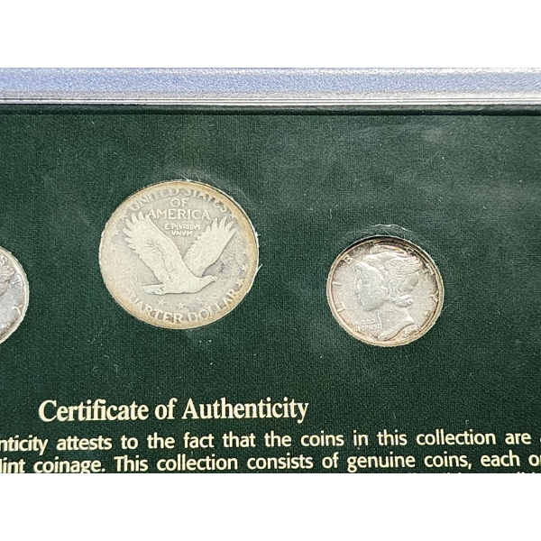 Liberty Coin Collection: Mercury Silver Dimes & 1925 Standing Liberty Silver Quarter