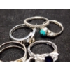 Image 3 : Gorgeous Sterling Silver Rings Ft. Blue & White Sapphire & More - Total Weight: 13.2 Grams