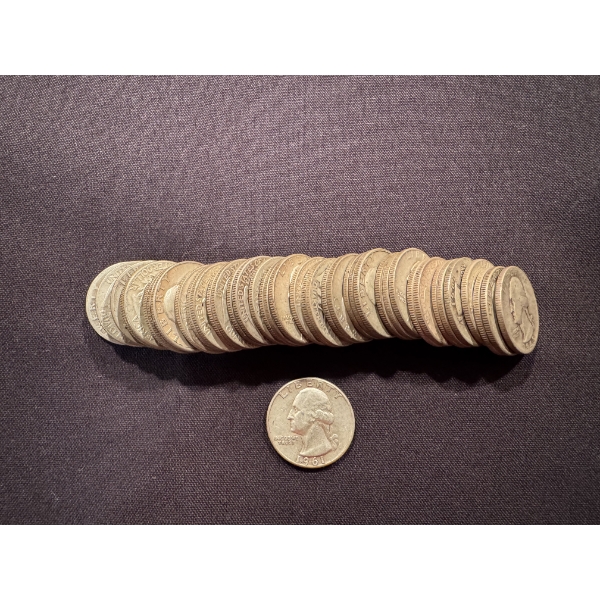 40 - United States Washington Roll of 90% Silver Quarters - Face Value $10.00