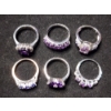 Image 2 : Stunning Sterling Silver Rings Ft. Amethyst & Other Purple Stones  - Total Weight: 24.6 Grams