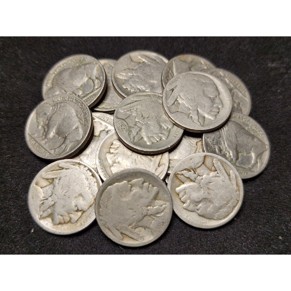 19 Assorted Buffalo Nickels - $0.95 Face Value