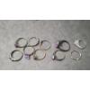 Image 2 : Assorted Sterling Silver Rings With Purple & Green Stones - Total Weight: 31.1g