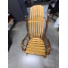Image 3 : Rustic hickory rocking chair featuring a slatted oak seat and backrest - 46 inches tall