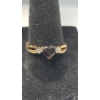 Image 6 : Sterling Silver Gold-Plated 7" Tennis Bracelet & Matching Ring With Heart Shaped Stone- Weight 11.7g