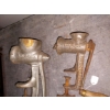 Image 2 : Lot Of Two (2) Antique Cast Iron Meat Grinders:  11"  & 9" - Fully Functional