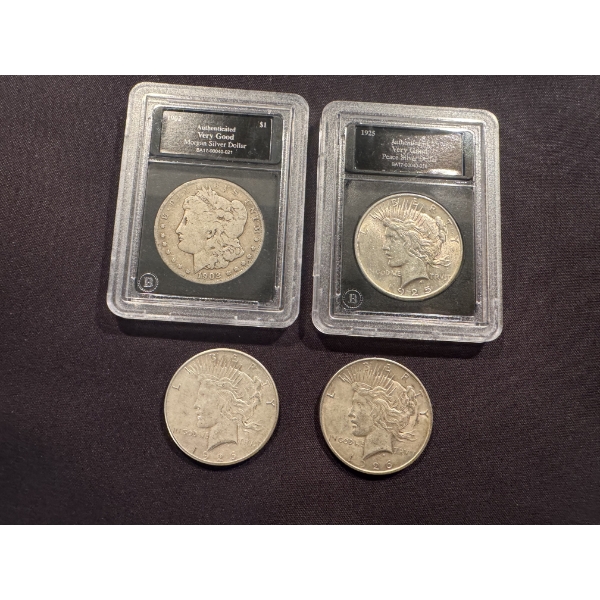 4 - United States of America Silver Dollars - You Get All 4 For One Bid - Excellent Condition