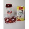 Image 1 : More Birds - Orion Hummingbird Feeder with Food - 16oz. Capacity - Glass Body with Plastic Base