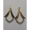 Image 6 : Collection Of 14K Gold Earrings Featuring Some Diamonds - Total Weight: 3.7g