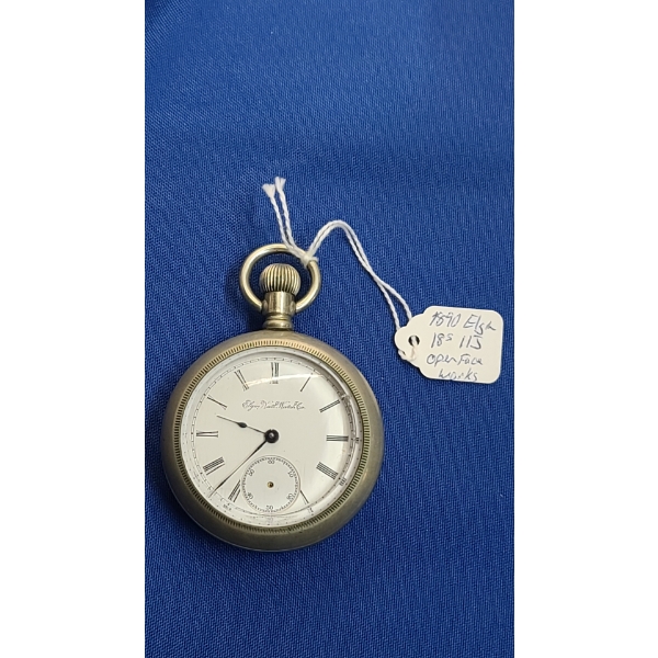 1890 Elgin Natl Watch Co. Silverode S18 11 Jewels Open Face Pocket Watch - Works 