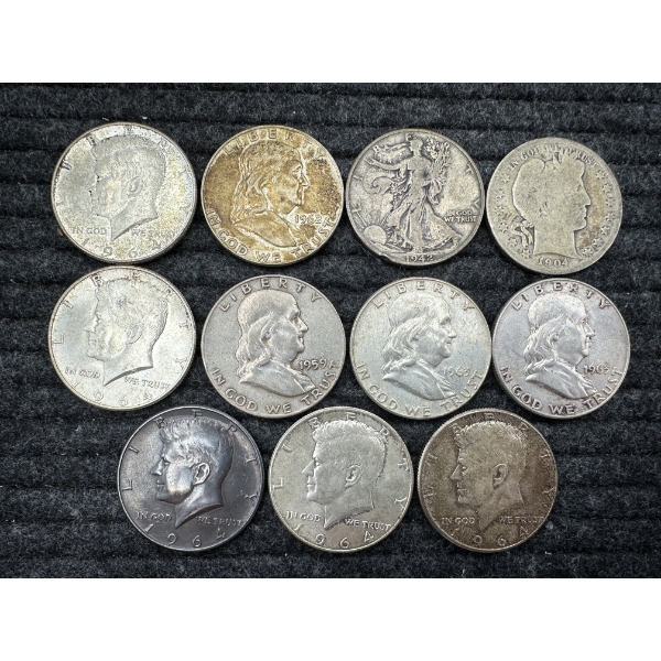 11 Silver Half Dollars