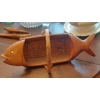 Image 1 : Very Unique Vintage Wood & Wicker hand Made Fish Basket - See Pics - 1" Long  Nice Condition RARE