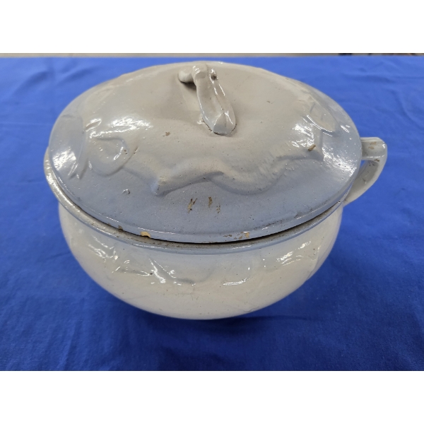 Vintage Ceramic Slop Jar (Chamber Pot) With Lid 6''x10''